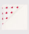 Capa de baño de algodón con corazones blanco MARSHMALLOW/rojo TERKUIT