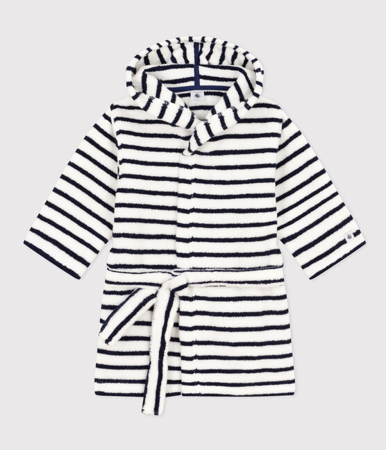 Albornoz milrayas de niña/niño de rizo blanco LAIT/azul MEDIEVAL