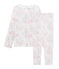 Pijama de tela túbica para niña blanco MARSHMALLOW/blanco MULTICO