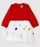 Vestido de manga larga para bebé niña rojo TERKUIT/blanco MULTICO