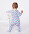 Pijama de algodón con flores para bebé blanco MARSHMALLOW/blanco MULTICO