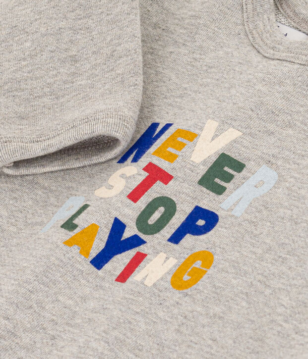 Sudadera de mulet&oacute;n de beb&eacute; gris