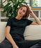 Camiseta de algodón Sea Island para mujer negro NOIR