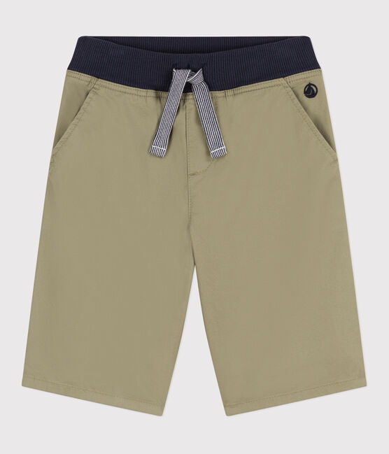 Bermudas de sarga de algodón para niño verde MARECAGE