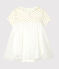 Vestido-bodi de algodón de lino para bebé niña blanco MARSHMALLOW/amarillo OR