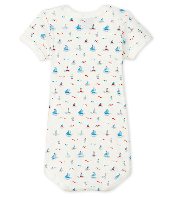 Bodi de manga corta con estampado marinero para bebé blanco MARSHMALLOW/blanco MULTICO
