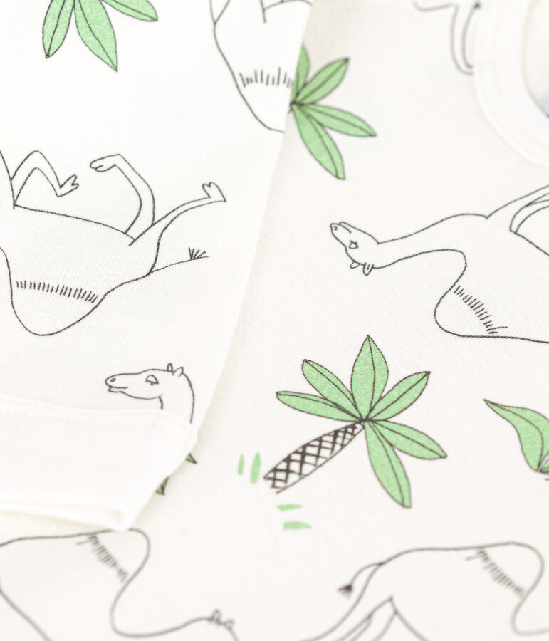 Pelele de algod&oacute;n estampado blanco/multicolor