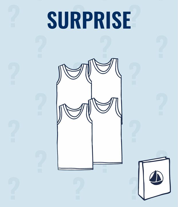 Juego sorpresa de 4 camisetas sin mangas para ni&ntilde;o multicolor