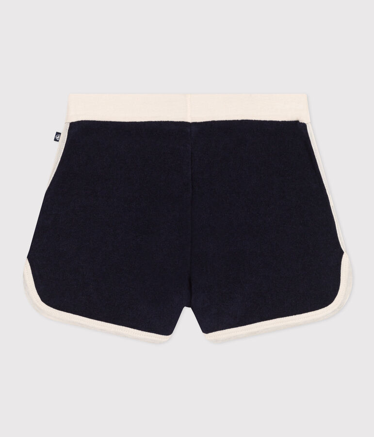 Shorts de rizo para ni&ntilde;a azul