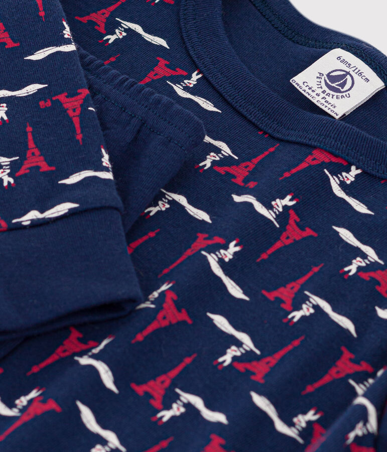 Pijama Par&iacute;s de algod&oacute;n de ni&ntilde;o/ni&ntilde;a azul/multicolor