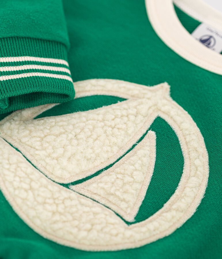 Sudadera de felpa para beb&eacute; verde JARDIN