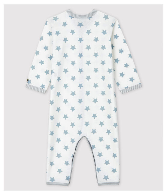 Pijama enterizo sin pies con estrellas grises de bebé de algodón blanco ECUME/gris MISTIGRI