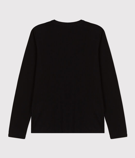 Camiseta LA RECTA de algodón con cuello de pico para mujer negro NOIR