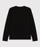 Camiseta LA RECTA de algodón con cuello de pico para mujer negro NOIR