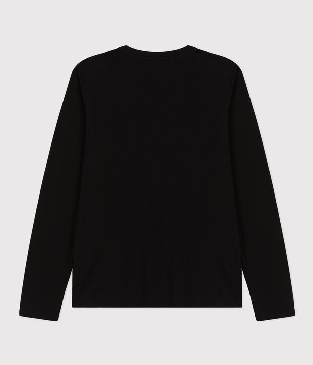 Camiseta LA RECTA de algod&oacute;n con cuello de pico para mujer negro
