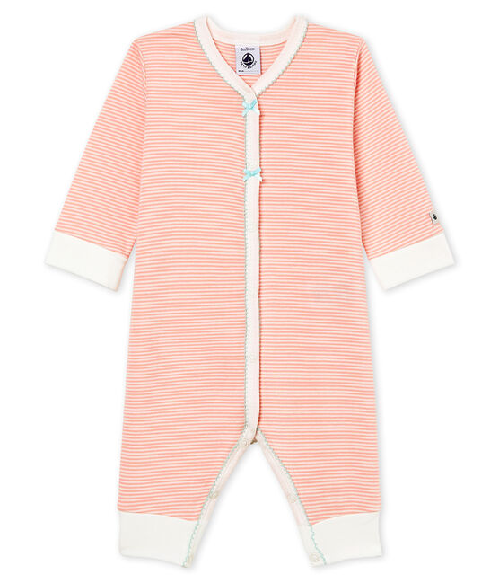 Pelele de punto para bebé niña rosa ROSAKO/blanco MARSHMALLOW
