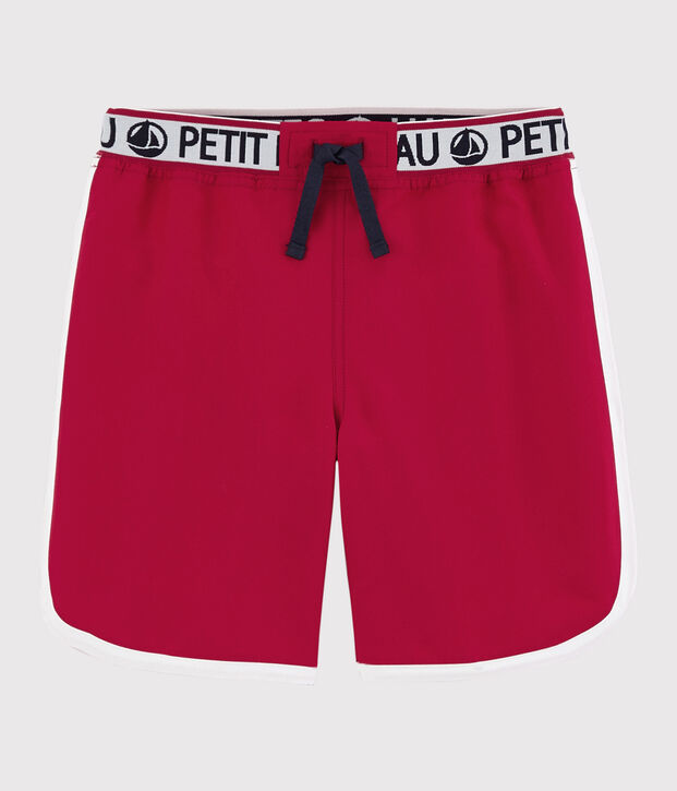 Short de ba&ntilde;o reciclado de ni&ntilde;o rojo