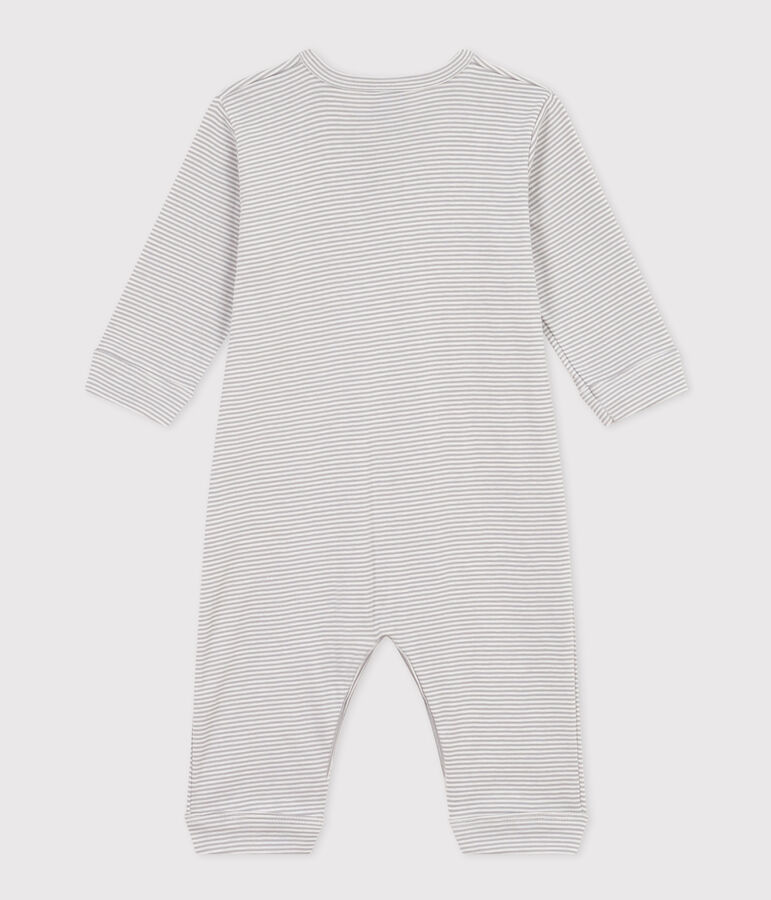 Pijama sin pies de algod&oacute;n milrayas para beb&eacute; PIGEON/ MARSHMALLOW