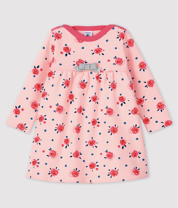 Vestido de manga larga para beb&eacute; ni&ntilde;a rosa/multicolor