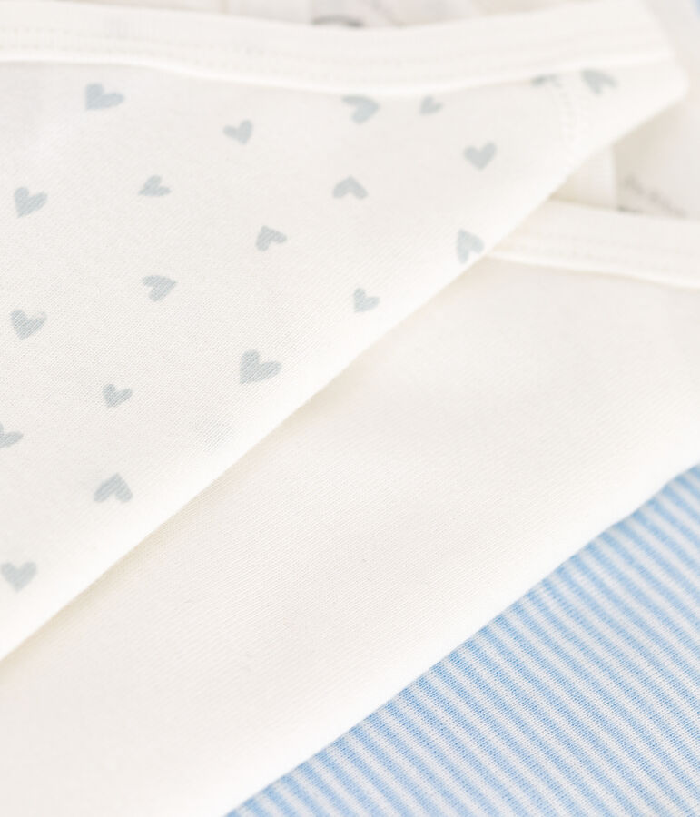 Juego de 3 bodis cruzados y estampados de manga larga de algod&oacute;n para beb&eacute; multicolor