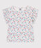 Camiseta infantil de manga corta de algodón con flores blanco MARSHMALLOW/blanco MULTICO