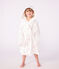 Albornoz infantil de rizo de algodón con corazones bordados blanco MARSHMALLOW/rojo TERKUIT