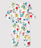 Sobrepijama de polar con estampado de flores para bebé niña blanco MARSHMALLOW/blanco MULTICO
