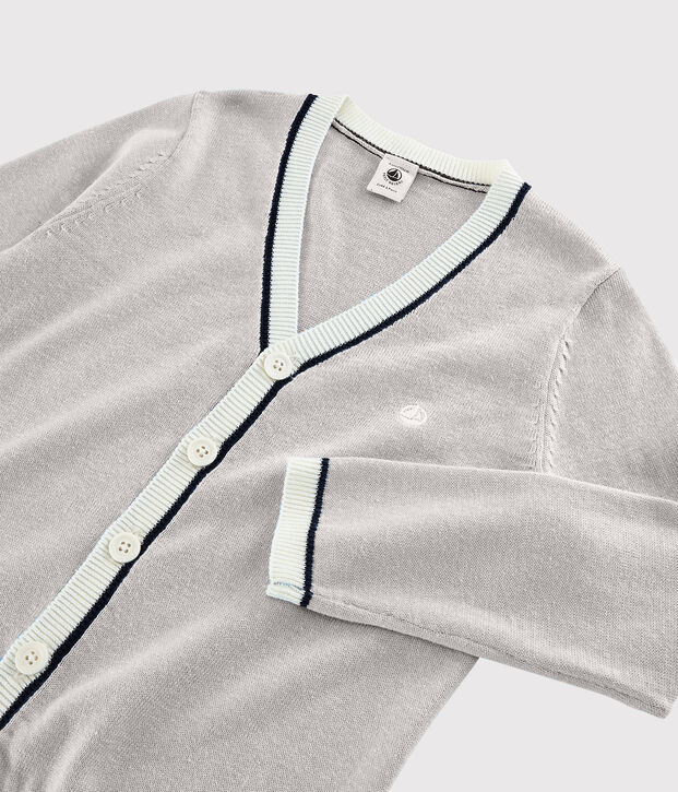 Rebeca de algod&oacute;n de punto de ni&ntilde;o gris