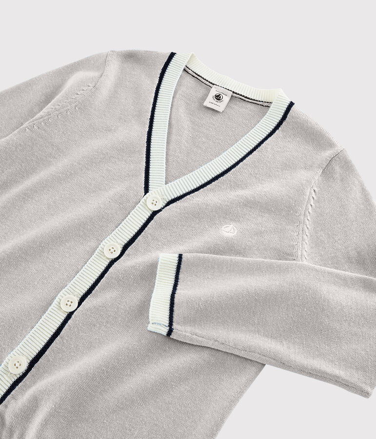 Rebeca de algod&oacute;n de punto de ni&ntilde;o gris