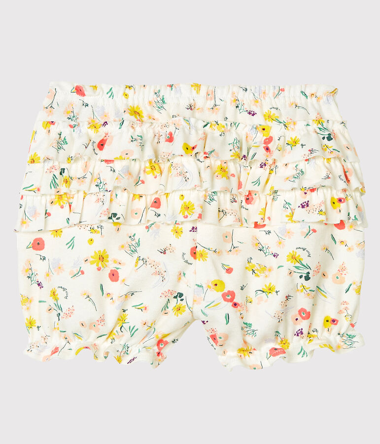 Braguita bloomer estampada para beb&eacute; ni&ntilde;a blanco/multicolor