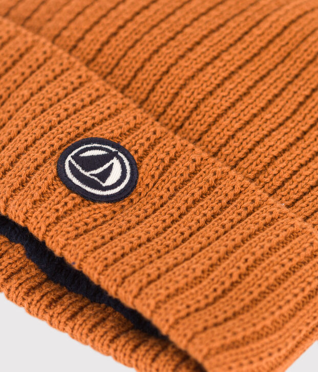 Gorro de punto con forro de tejido polar de ni&ntilde;o/ni&ntilde;a marron