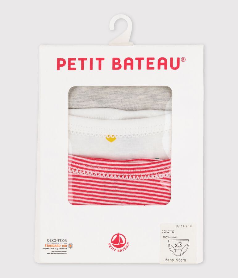 Tres braguitas para ni&ntilde;a multicolor