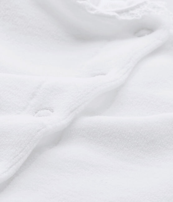 Pijama de terciopelo bebé niña blanco ECUME