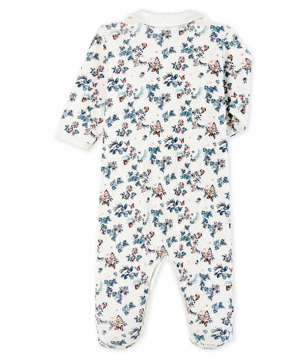 Pelele de punto para beb&eacute; ni&ntilde;a blanco/multicolor