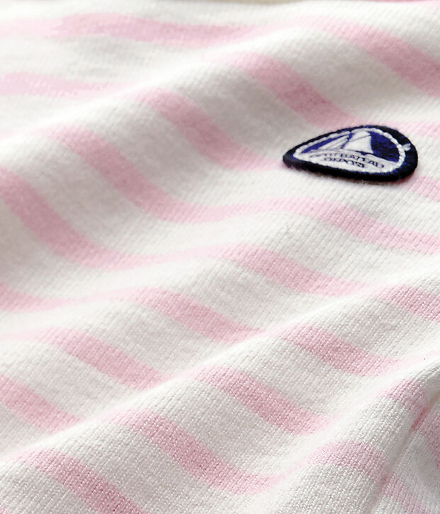 Body marinero de manga larga para beb&eacute; blanco/rosa