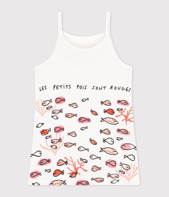 Camisón de canalé Serge Bloch para niña blanco ECUME