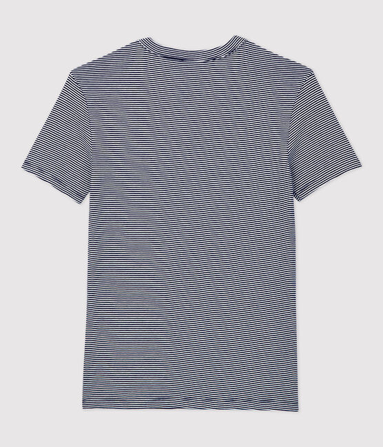 Camiseta LA ICONICA de algodón con cuello redondo para mujer azul SMOKING/blanco MARSHMALLOW