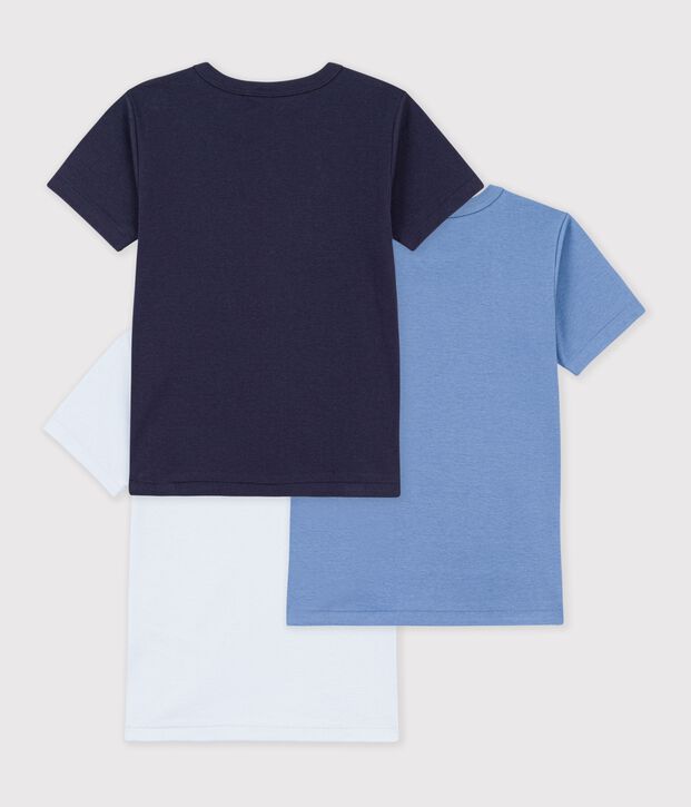 Juego de camisetas infantiles lisas de algod&oacute;n de manga corta multicolor