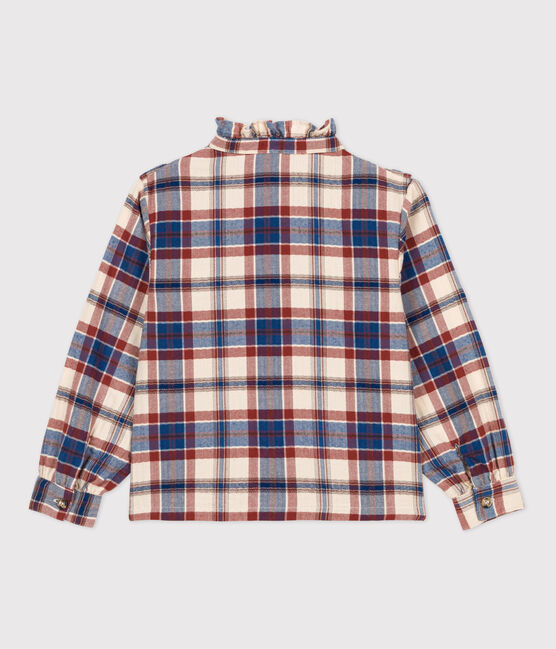 Blusa a cuadros de franela de niña blanco AVALANCHE/ MULTICO
