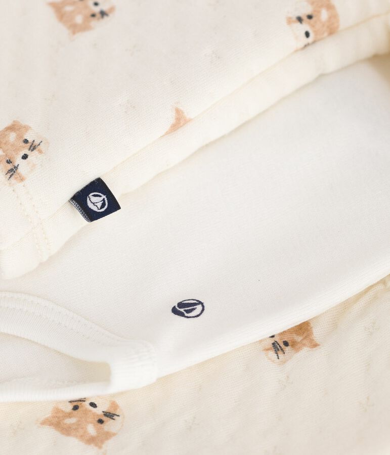 Conjunto de 3 piezas de algod&oacute;n con estampado de pandas rojos para beb&eacute; crudo/multicolor