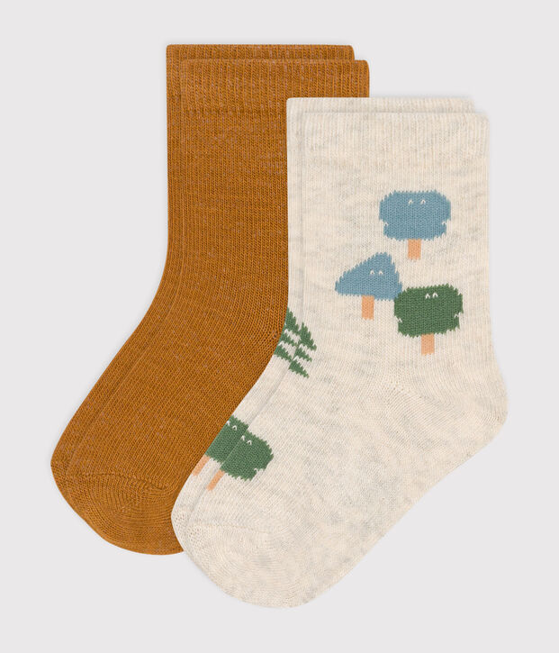 2 pares de calcetines de algod&oacute;n con abetos para beb&eacute; multicolor