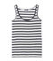 Camiseta de tirantes emblemática de lino de rayas de mujer  blanco LAIT/azul SMOKING