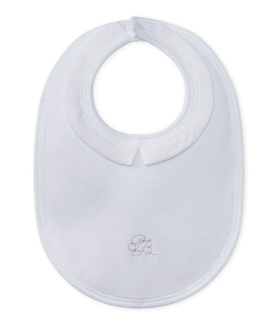 Babero de terciopelo mixto forrado blanco ECUME