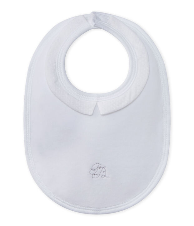 Babero de terciopelo mixto forrado blanco
