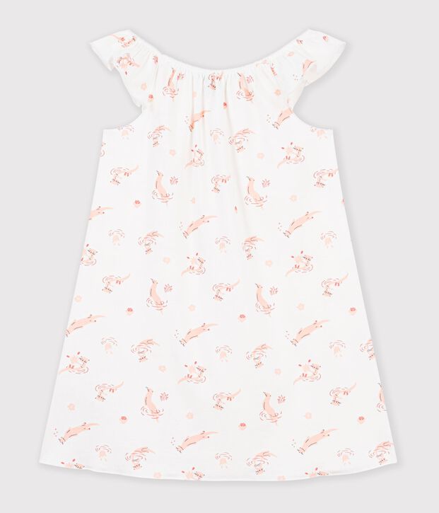 Chemise de nuit &agrave; manches courtes blanco/naranja/multicolor