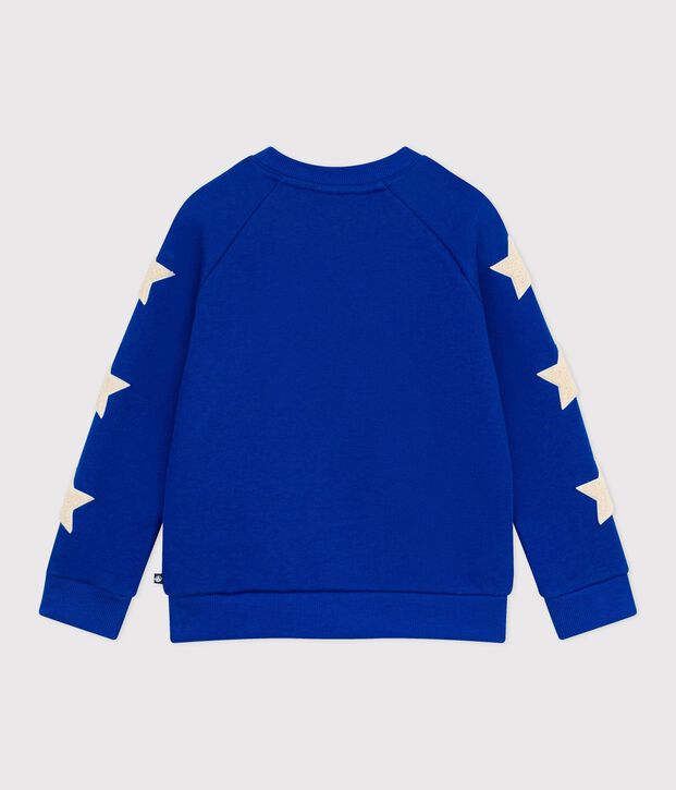 Sudadera infantil lisa de algod&oacute;n azul