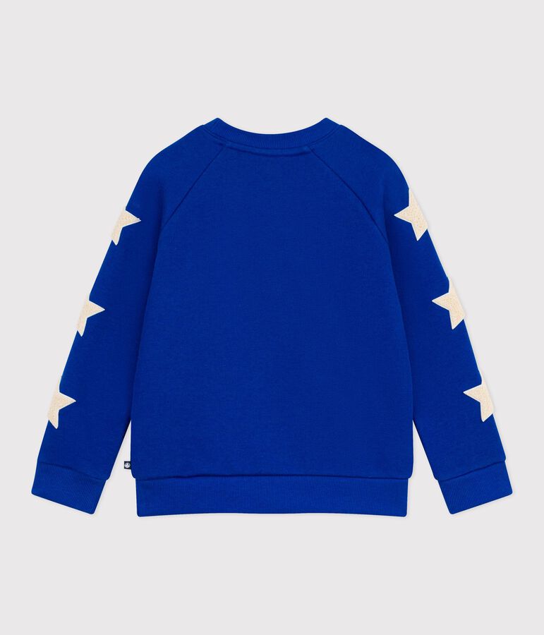 Sudadera infantil lisa de algod&oacute;n azul