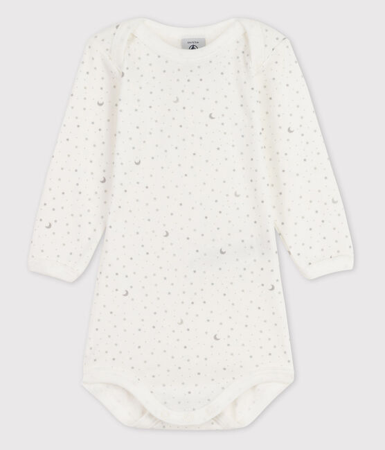 Bodi de manga larga de bebé niña blanco ECUME/blanco MULTICO