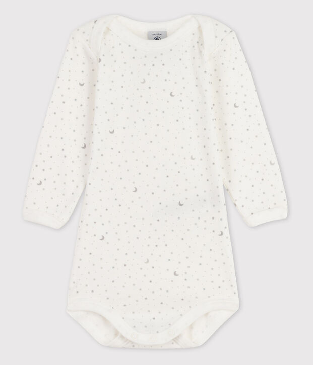 Bodi de manga larga de beb&eacute; ni&ntilde;a blanco/multicolor