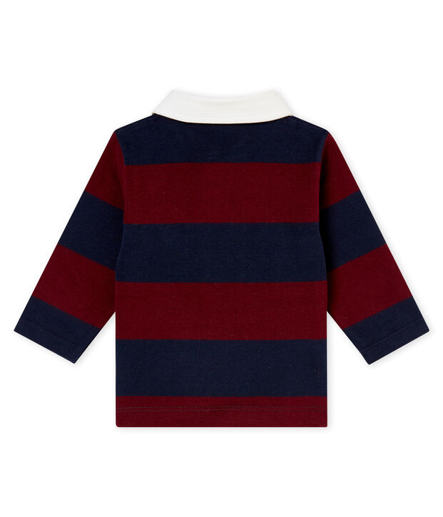 Polo a rayas para beb&eacute; ni&ntilde;o azul/rojo